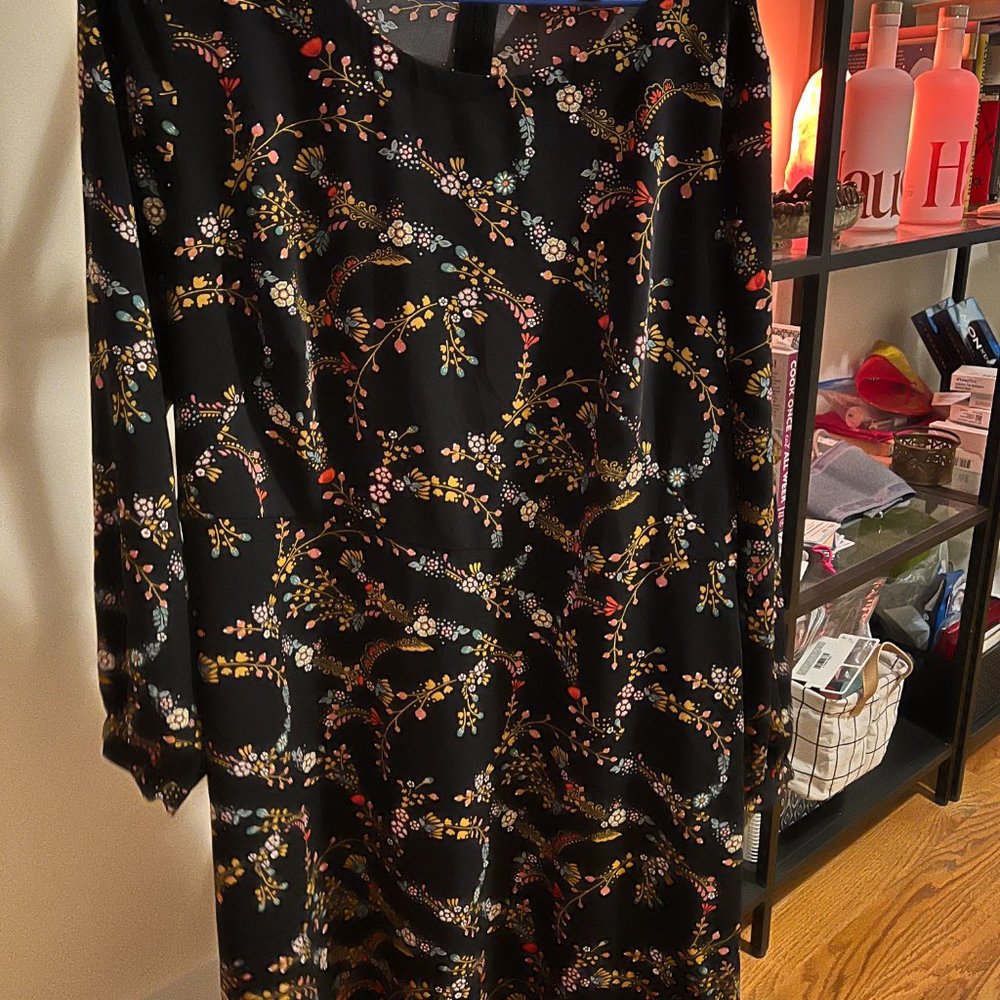 LOFT black/floral dress - size 16